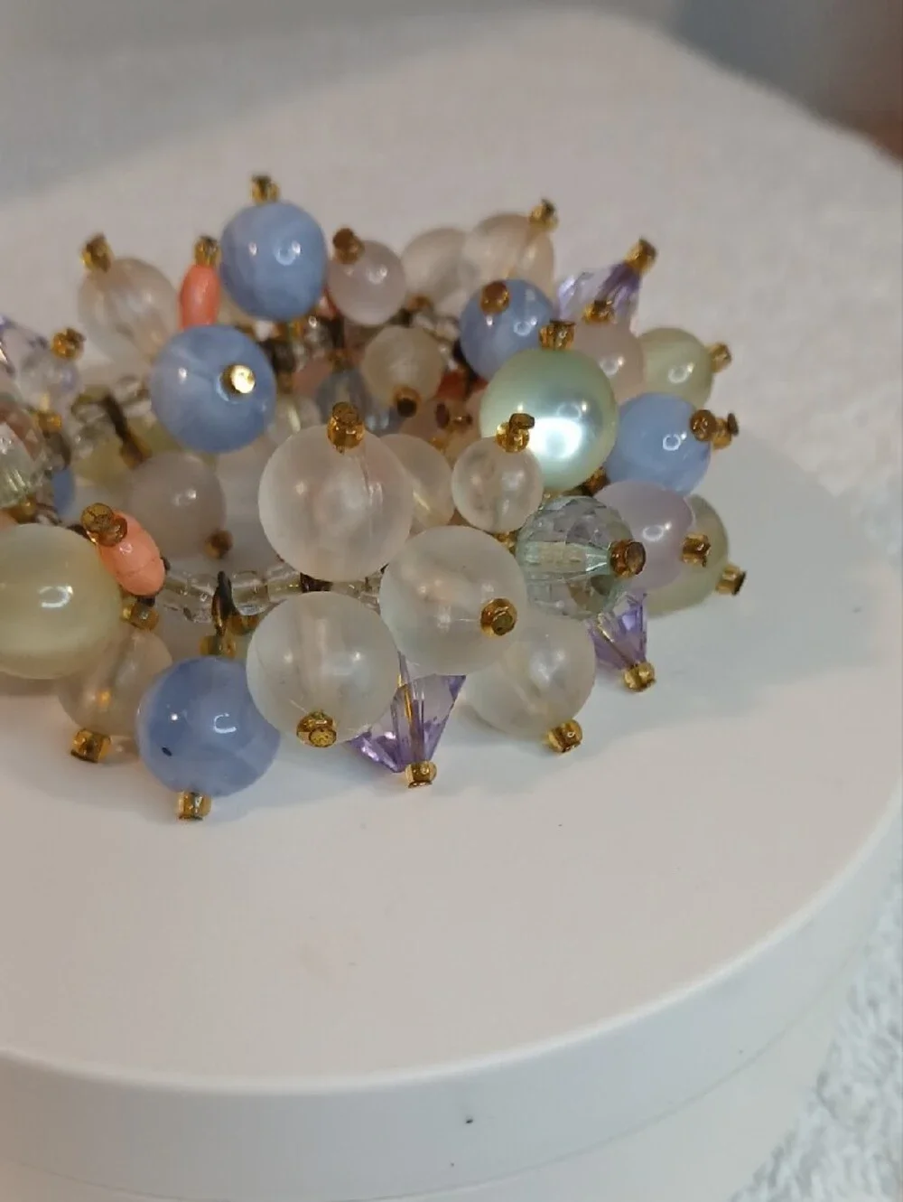 Handcrafted Pastel Bead Cluster Bracelet - Multi-Color
